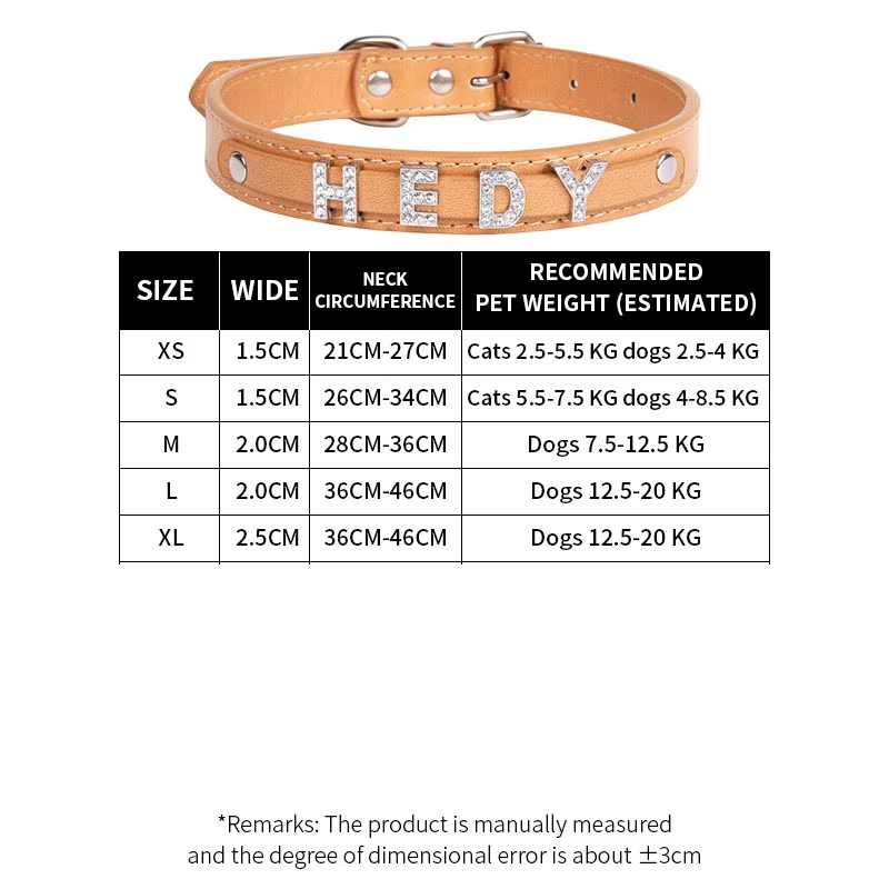 Personalized Rhinestone Pet Name Collar