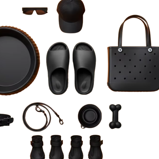Custom Black EVA Slides & Pet Accessories Set