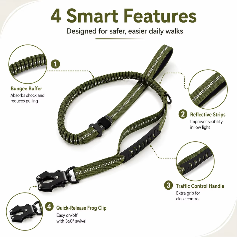 Tactical Bungee Dog Leash