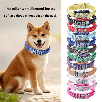 Personalized Rhinestone Pet Name Collar