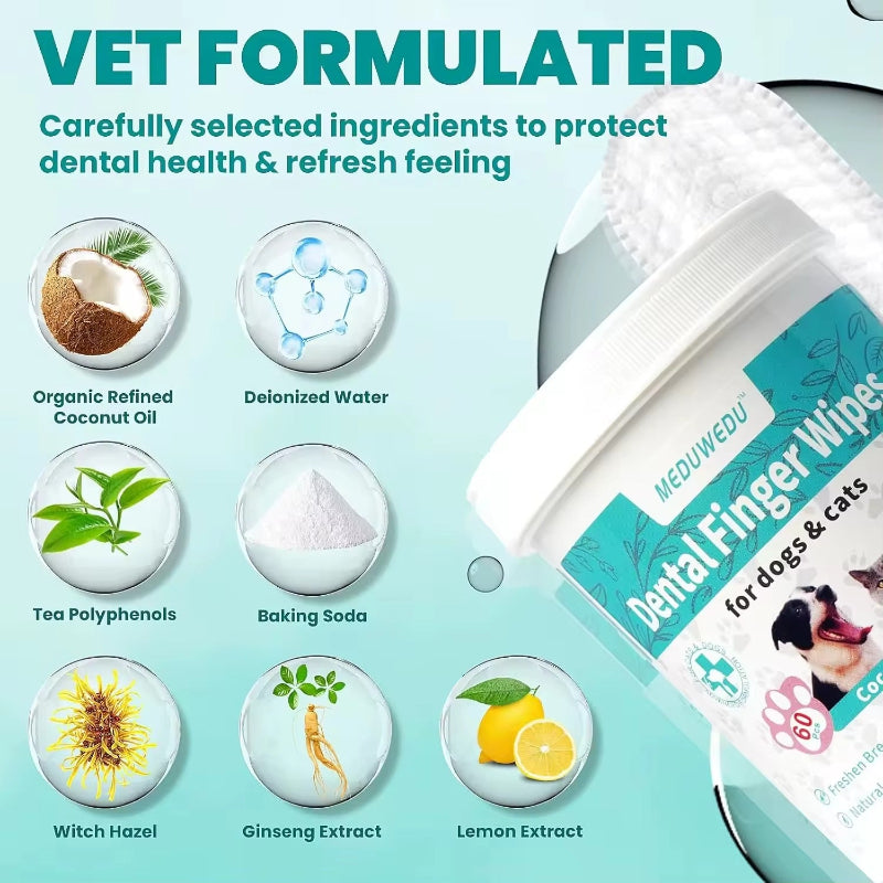 Pet Dental Finger Wipes