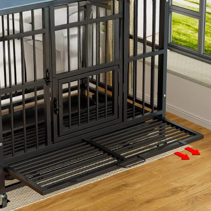 Large Metal Dog Kennel with Wheels