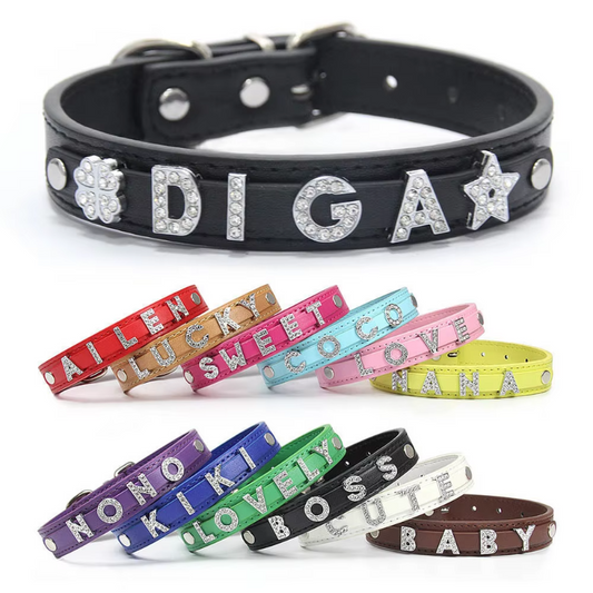 Personalized Rhinestone Pet Name Collar