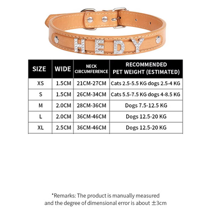 Personalized Rhinestone Pet Name Collar