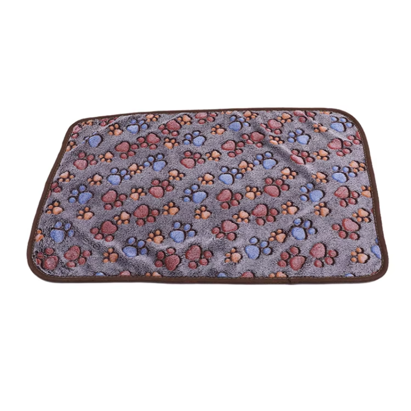 Soft Plush Paw Print Pet Blanket for Dogs