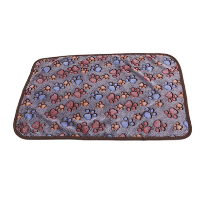 Soft Plush Paw Print Pet Blanket for Dogs