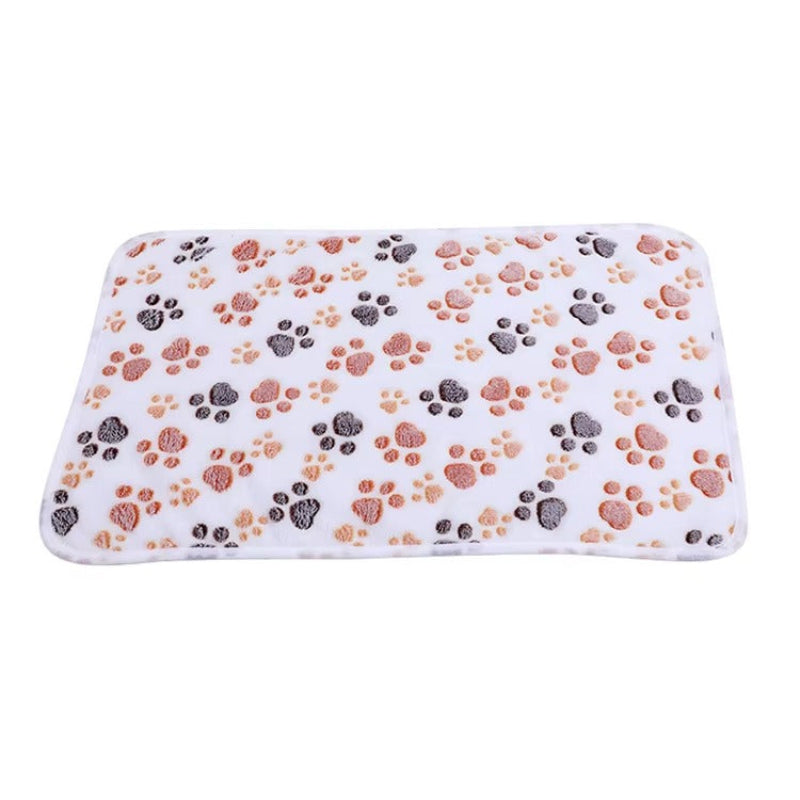 Soft Plush Paw Print Pet Blanket for Dogs