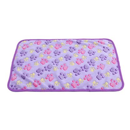Soft Plush Paw Print Pet Blanket for Dogs