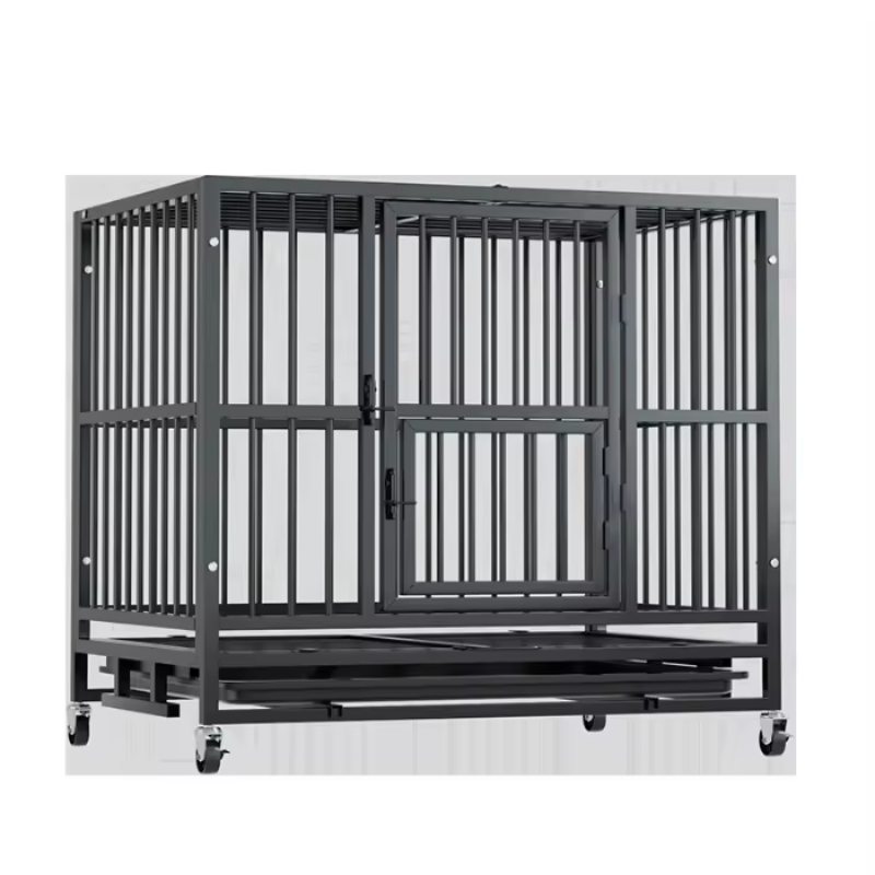 Large Metal Dog Kennel with Wheels