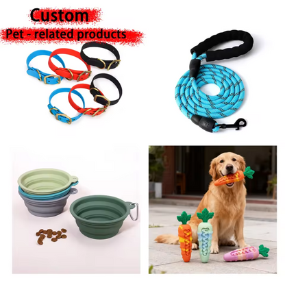 Custom Black EVA Slides & Pet Accessories Set