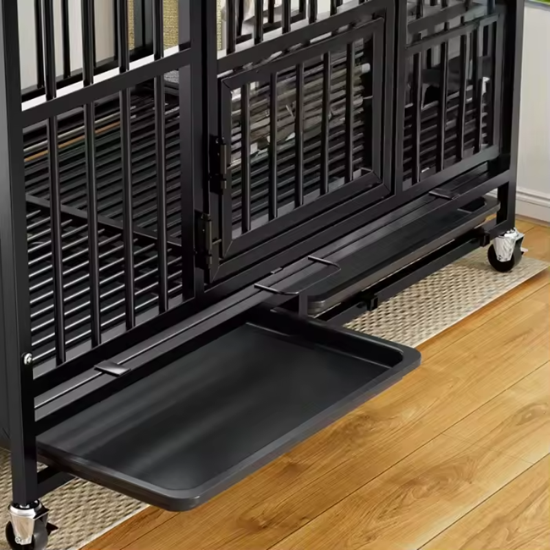 Large Metal Dog Kennel with Wheels