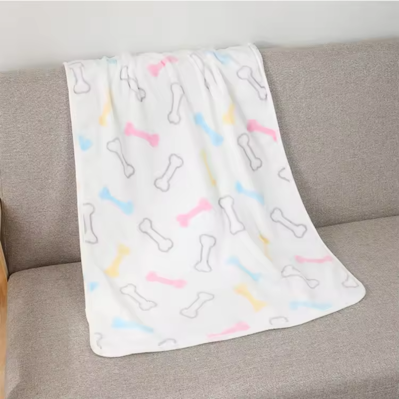 Soft Plush Paw Print Pet Blanket for Dogs