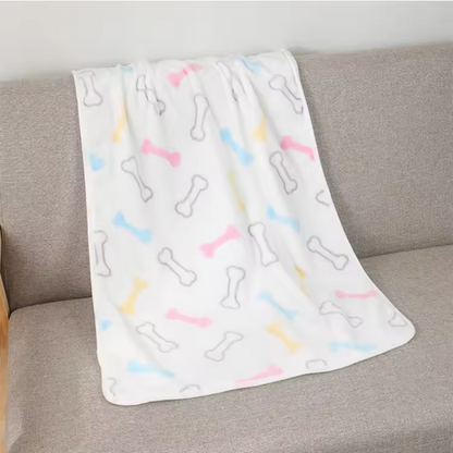 Soft Plush Paw Print Pet Blanket for Dogs